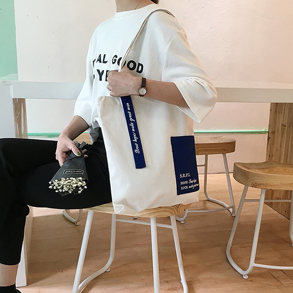 10pcs South Korean literature and art pure cotton single shoulder bag with canvas bag for environmental handbag collection