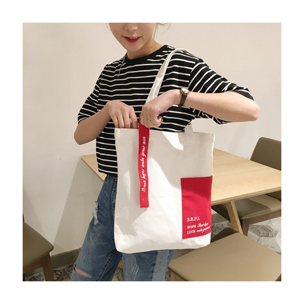 South Korean literature and art pure cotton single shoulder bag with canvas bag for environmental handbag collection