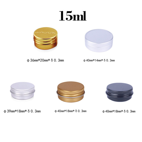 15ml Empty Aluminum Cream Jars Tins Cosmetic Lip Balm Containers Nail Derocation Cans Crafts Storage Pots Bottles