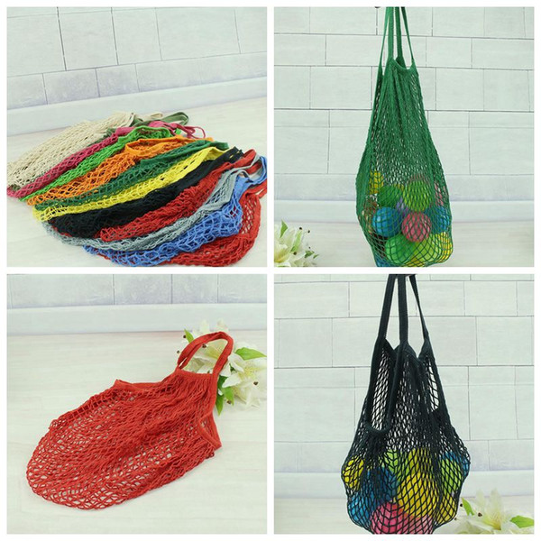 Multifuction Fruits Vegetable Foldable Shopping Net Bag String Cotton Mesh Pouch For Sundries Juice Storage Bags Z