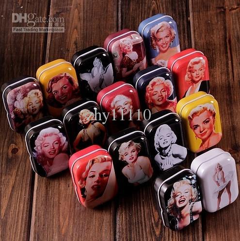 Freeshipping Vintage Sexy Marilyn Monroe tin box/Collectables/mini iron Candy storage case/32pcs/lot