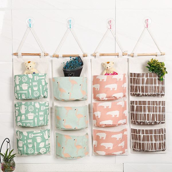 New Pattern Three Floors Debris Storage Bag Door Back Multifunction Sundries Hanging Basket Storage Hang Bags