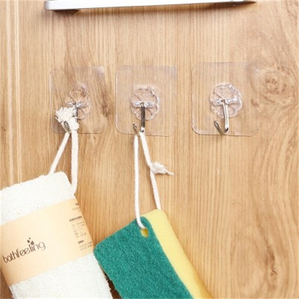 10Pcs Hot sale Multifunction Strong Transparent Suction Cup Sucker Wall Hooks Hanger For Kitchen Bathroom Lucky Clover Door Hook