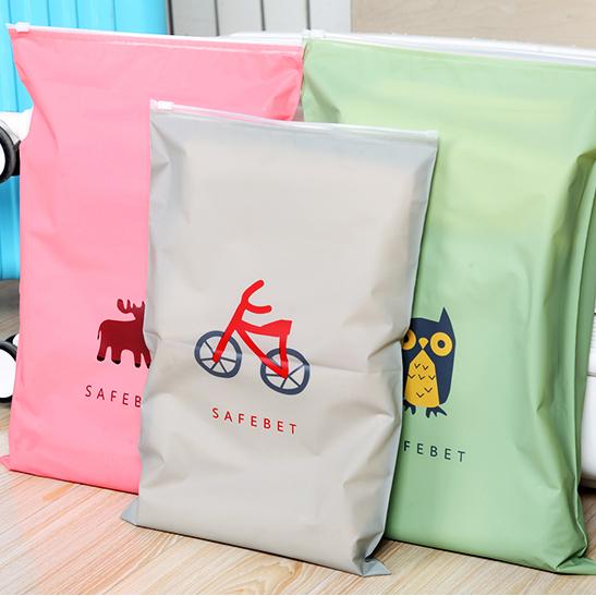 10 Pcs/lot Cartoon pull edge travel pouch Luggage storage bag Waterproof clothing bags sealing bag underwear shoes sorting bags