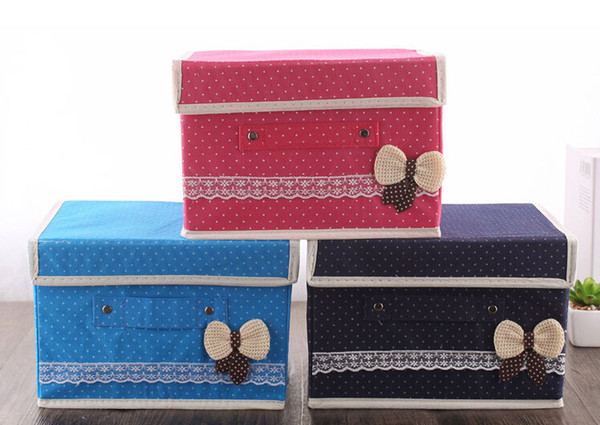 Covered non-woven finishing storage box buckle buckle folding furniture storage box clothing storage box