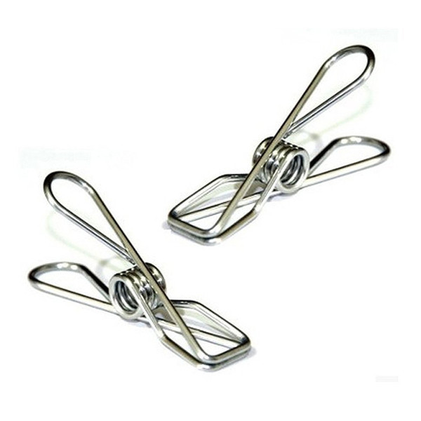 Stainless Steel Clips 20 Pcs / Pack Spring Clothpins Clothes Socks Hanging Pegs Clips Clamps Laundry Widely Used at Home & Office