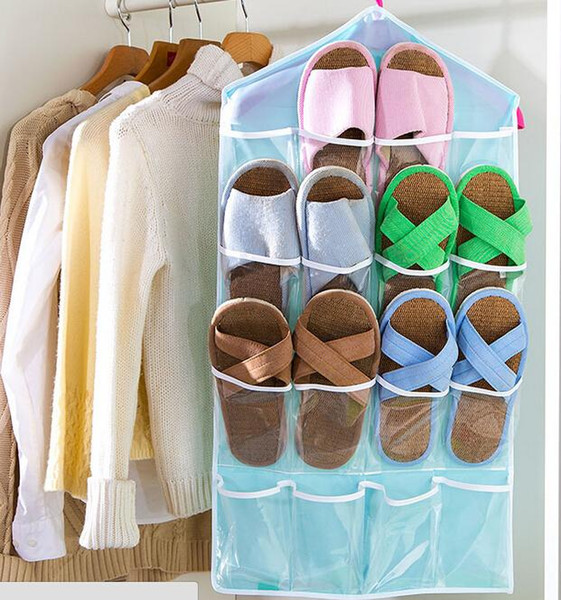 Colorful Underwear Socks Hanging Storage Bags Wall Wardrobe Pouch Sundries Accessories Organizer Cloth Bag Colorful 6 Patterns 16 Pockets