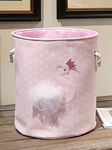 35*40cm Dirty Laundry Basket 2019 New Pink swan Organizer Basket Drawstring Storage Baskets for Toys Books