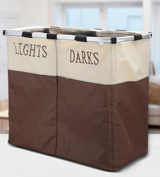 Giant Laundry Basket Foldable Easycare Double Hamper 2 Sections Laundry Hampers Clearly Marked Dual Baskets Storage