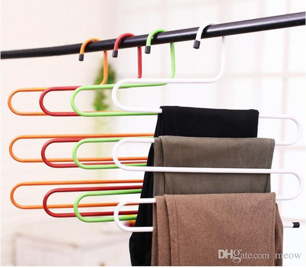 Giant S Shape Trousers Neat Metal Pants Hangers Closet Storage for Jeans Trousers Space Saver Storage Rack