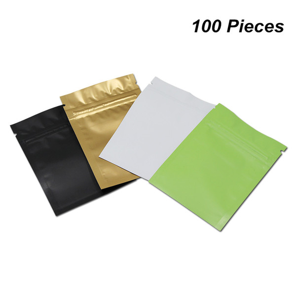 Multi-Size Matte Resealable Mylar Foil Aluminum Zip Lock Packaging Bags Closure Aluminum Foil Food Storage Pouch Foil Baggies for Coffee Tea