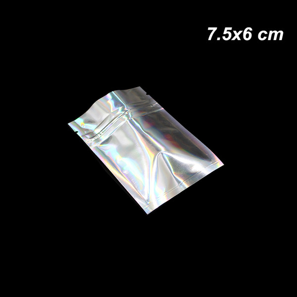 7.5x6cm 100 PCS Gilltery Mylar Foil Zipper Reusable Food Storage Packing Pouch Aluminum Foil Resealable Food Valve Zip Lock Packing Pack Bag