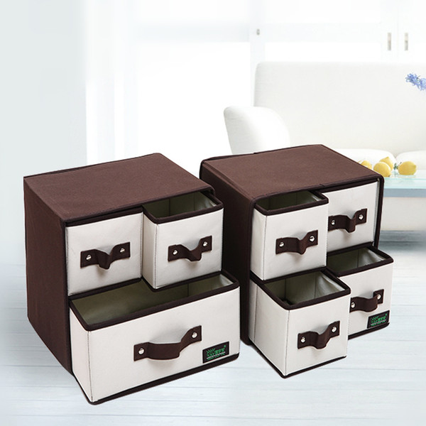 2 Style Underwear Storage Box Oxford Spinning Drawer Folding Container Locker Cloth Boxes 30x23x30cm Finishing Box Organizador Storage Case