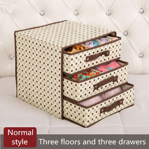 3 Floors 3 Drawers Underwear Bra Storage Box Foldable Clothes Finishing Boxes Easy To Carry Socks Caja Organizador Ropa Interior Lid Case