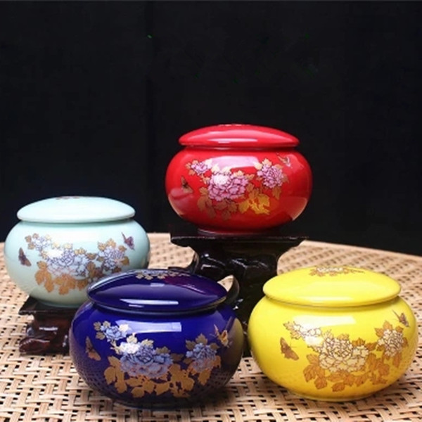 Tea Jar Ceramic Sealing Box Package Tea Jar Pu'er Tea Sugar Pot Porcelain potes de cozinha armazenamento Travel Storage Tank Box