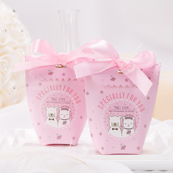 6pcs/lot Wedding Favors Packaging Gift Bag Candy Boxes, Paper Board Storage Box, Birthday Party Supplies Sugar Case,5.5*9.5*12cm Mini Case