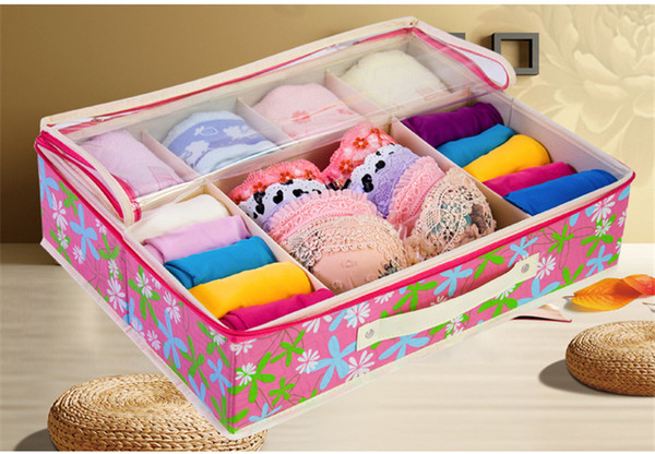 Printing Underwear Finishing Box Cloth Art Household Clothing Multi-functional Box Bra Underwear Socks High-capacity Storage Box Closet Case