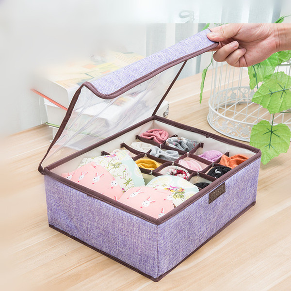 Bedroom Organizer Storage Box Wardrobe 13 Grids Storage Box Bag Divider Non-Woven Fabric Folding Case for Socks Closet Underwear Household