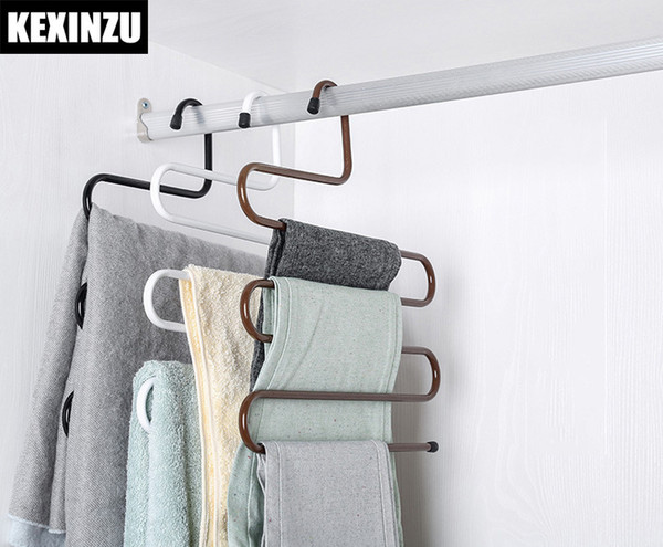 Kexinzu S Shape Multi-function 5 Layers Pants Hanger Rack Trousers Clothing Home Storage Organizer Accessories Supplies Gear Stuff