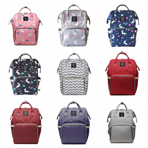 19 Colors Diaper Bag Unicorn Travel Backpack Nappy Bags for Baby Care Backpacks Fashion Mummy Backpack Home Storage Bags 20pcs