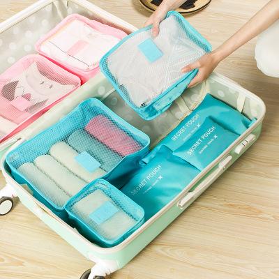 Travel Storage Bag Portable Travel Sorting Bag 6pcs Large Capacity Luggage Clothes Tidy Organizer Pouch Waterproof Storage Case YFA318