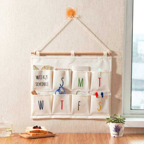 Hanging Storage Bag Simple Door Hanging Sundry Bag Cotton Wall Hanging Organizer Bag Simple Sundry Sorting Bags Home Supplies YFA159