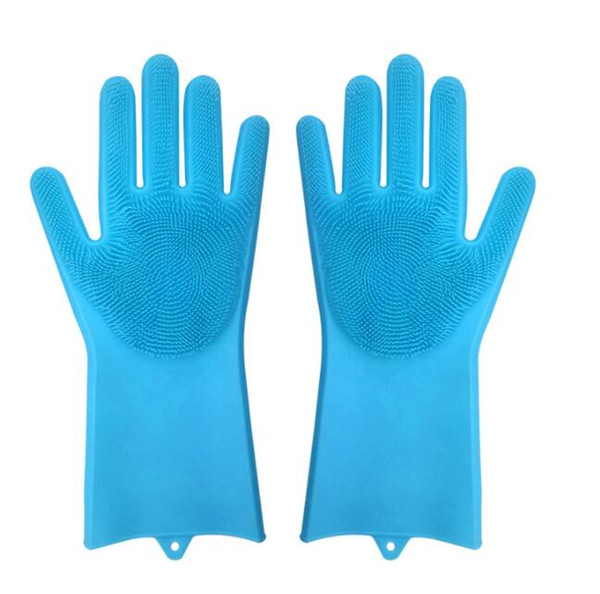 Magic Glove Reusable Silicone Eco-Friendly Cleaning Brush Scrubber Gloves Heat Resistant for Kitchen Bathroom Pet Care Grooming colors