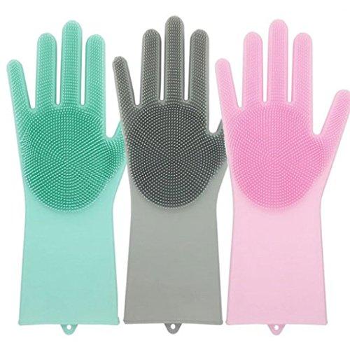 Magic Glove Reusable Silicone Eco-Friendly Cleaning Brush Scrubber Gloves Heat Resistant Great for for Kitchen Bathroom Pet Care