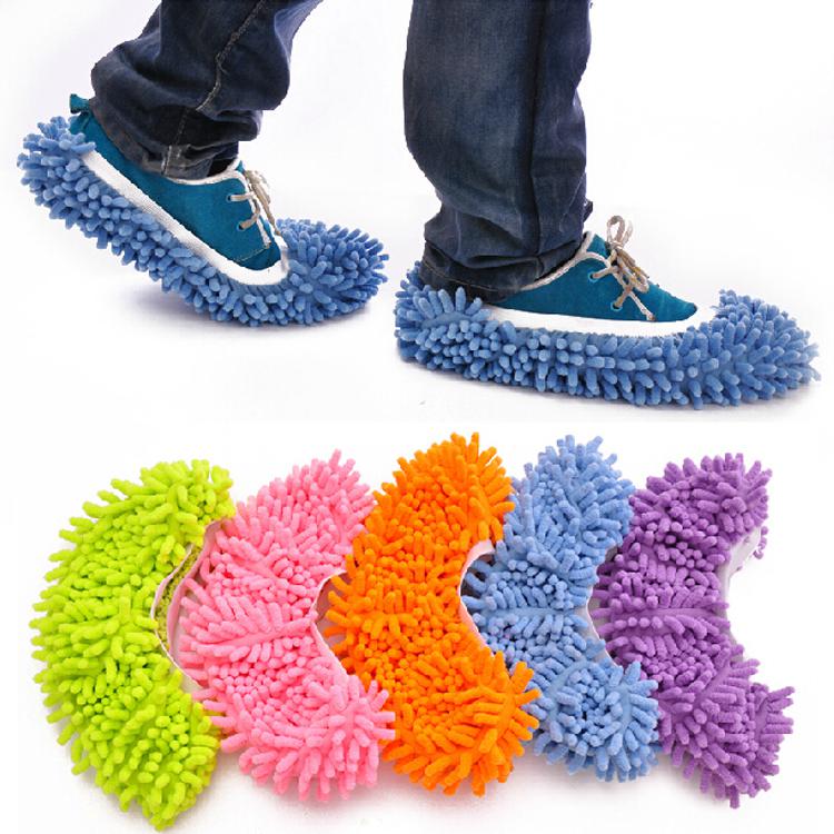 1pc Dust Mop Slipper House Cleaner Lazy Floor Dusting Cleaning Foot Shoe Cover 7 Colors Drop Shipping HG-0953