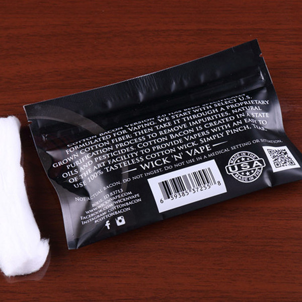 COTTON BACON 2.0 USA Original COTTON BACON 2.0 100% Pure Bacon Cotton For DIY RDA RBA Atomizers E Cigarette Vaporizers