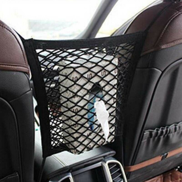 2019 Car Back Rear Trunk Seat Elastic String Net Magic Sticker Mesh Storage Bag Pocket Cage Auto Organizer Seat Back Bag