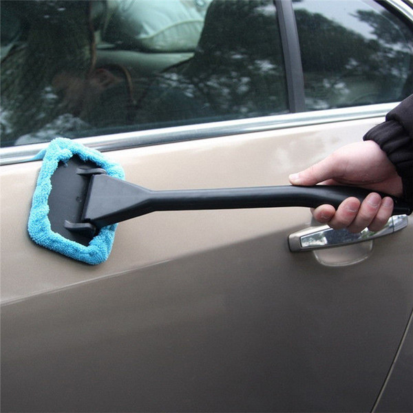 Microfiber Auto Window Cleaner Long Handle Car Washable Brush Car Window Windshield Wiper Cleaner Cloth Clean Tools