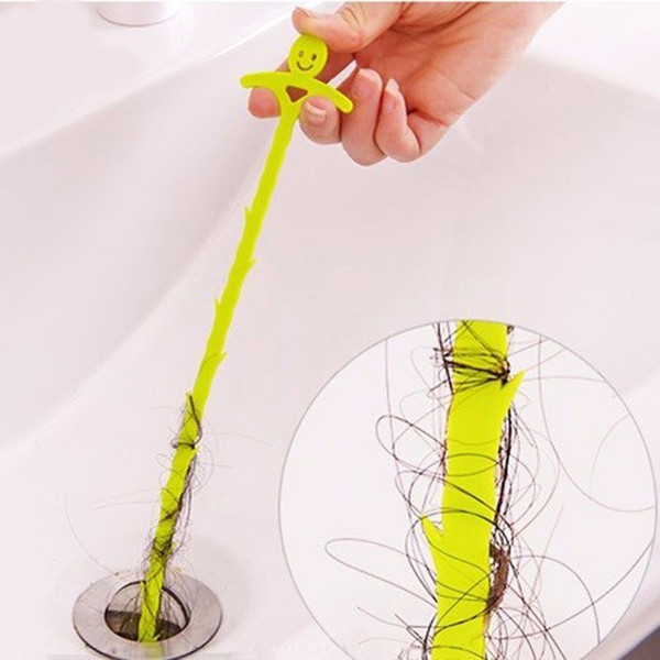 Bathroom Hair Sewer Cleaning Brush Kitchen Sink Tub Toilet Dredge Pipe Snake Brush Tools Creative Bathroom Kitchen Accessories