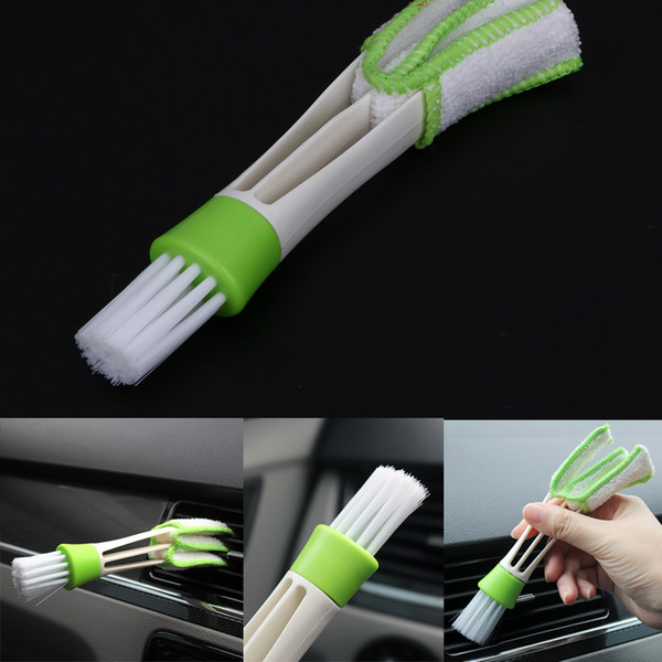 Portable Double Ended Car Air Conditioner Vent Slit Cleaner Brush Instrumentation Dusting Blinds Keyboard Cleaning Brush