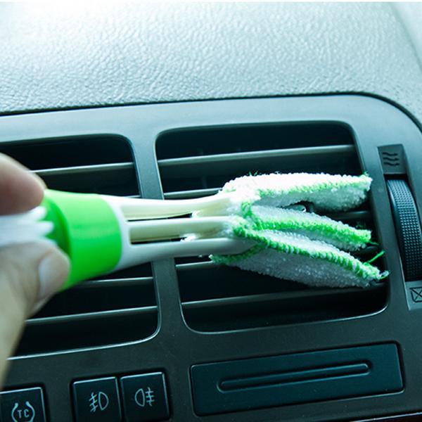 2 Pcs/lot New Double Slider Car Air Conditioning Outlet Venetian Window Cleaning Brush Multi-purpose Blind Brush Dust Brush