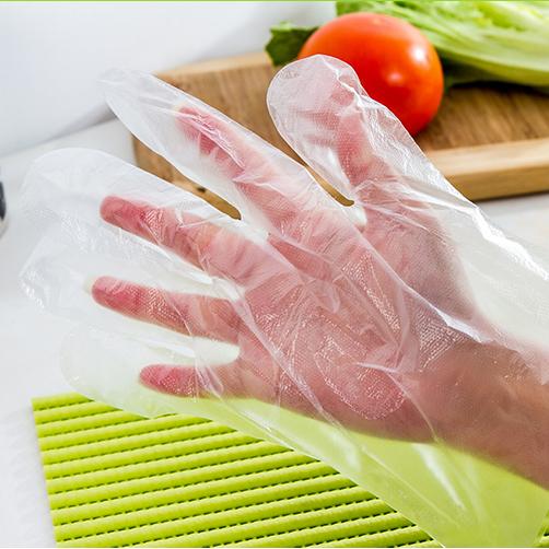 HOT 100PCS/LOT NEW Eco-friendly Disposable Gloves PE Garden Household Restaurant BBQ Plastic Multifuctional Gloves Food