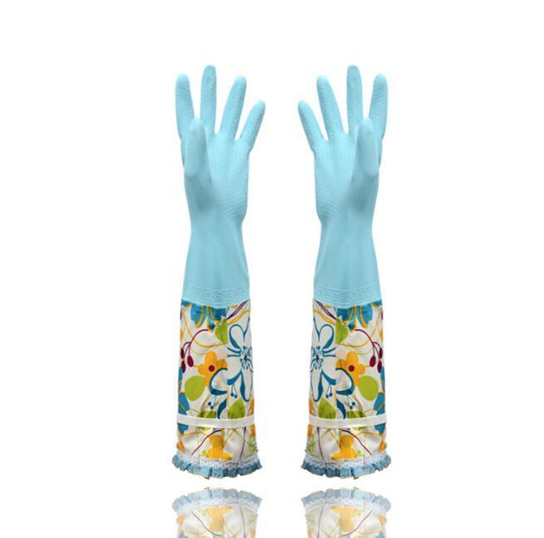 Extra Long Reusable Gloves Waterproof with Warm Lining Household for Kitchen Dish Washing Laundry Cleaning Gardening PVC Material