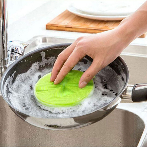 Magic Cleaning Brush Multifunction Silicone Dish Bowl Scouring Pad Pot Pan Wash Brushes Easy to clean Kitchen Cleaner Tool Drop