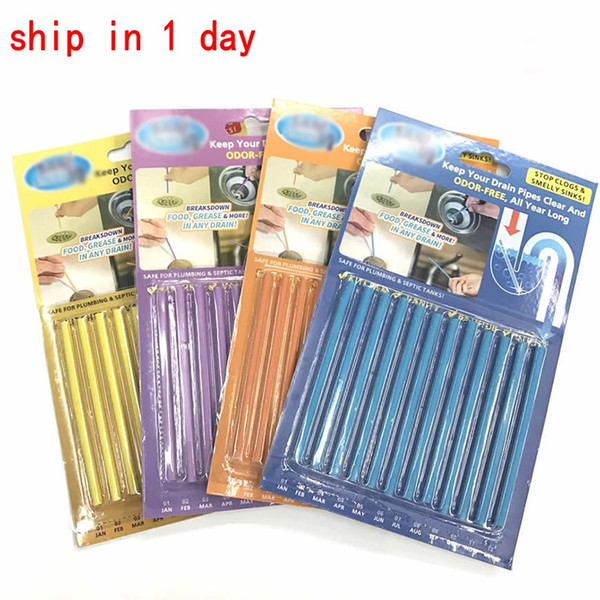 12Pcs/set Sani Sticks sewage decontamination to deodorant The kitchen toilet bathtub drain cleaner sewer cleaning rod