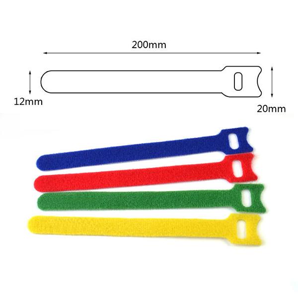 Hook and Loop Fastening Cable Ties Nylon Strap Cord Wrap Organizer Management Magic Sticky Self Adhesive 1.2x20cm