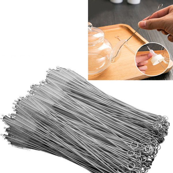 Stainless Steel Straw Cleaning Brush Nylon Straw Cleaners Cleaning Brush for Drinking Pipe Stainless Steel Glass