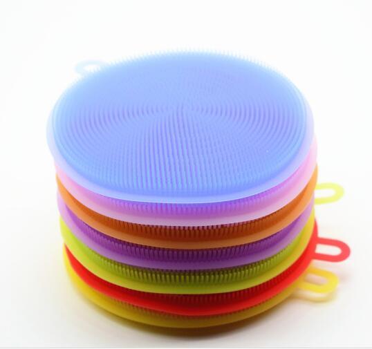 8 colors Magic Silicone Dish Bowl Cleaning Brushes Scouring Pad Pot Pan Wash Brushes Cleaner Kitchen