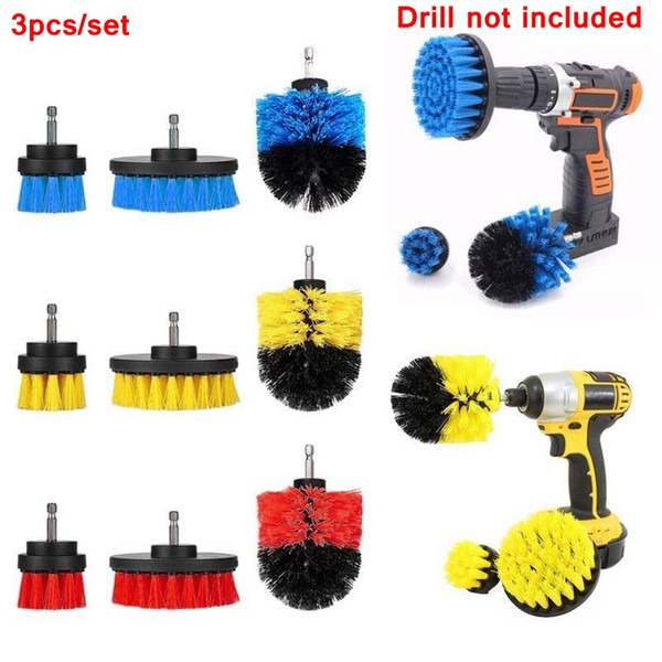 Power Scrub Brush Drill Cleaning Brush 3 pcs/lot For Bathroom Shower Tile Grout Cordless Power Scrubber Drill Attachment Brush AAA1522