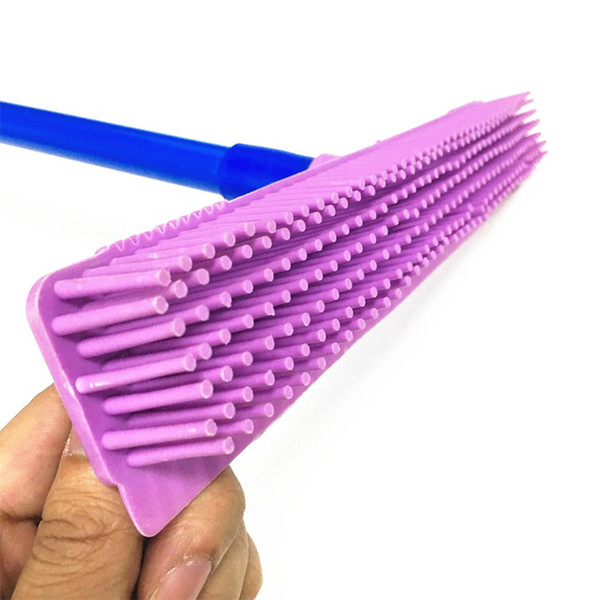 Free shipping Handhold Rubber Pet Broom with Squeegee Multi-Surface Hair Lint Removal Device Telescopic Bristles Super Cleaner East Tool