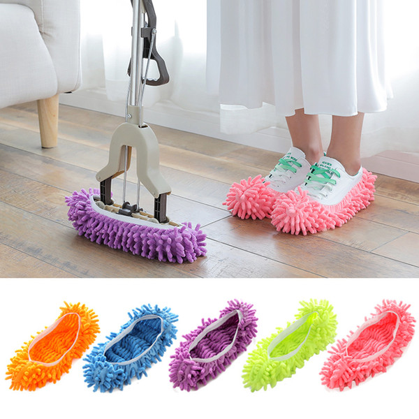 Dust Mops Slipper House Bathroom Floor Cleaning Mop Cleaner Slipper Lazy Shoes Cover Microfiber DHL Free Shipping