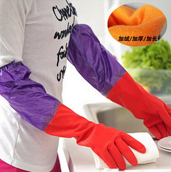 Waterproof Household Protect hands Glove Warm Dishwashing Glove Water/Dust Stop Laundry kitchen Cleaning Rubber Glove