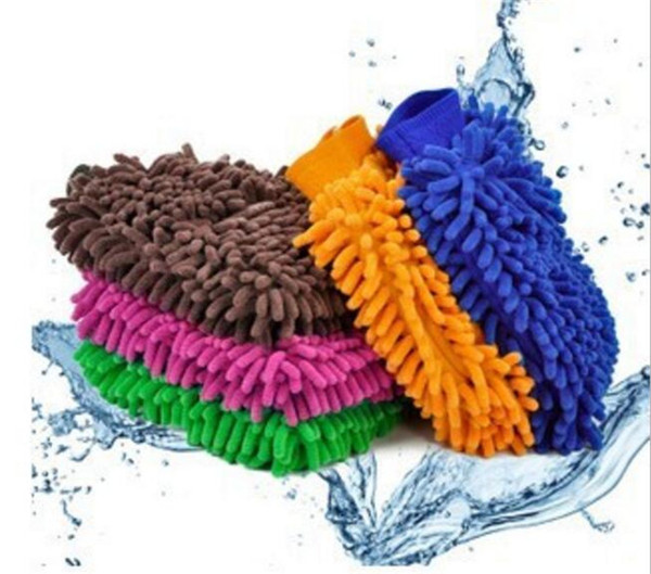 9 colors Microfiber Snow Neil fiber high density car wash mitt car wash gloves towel cleaning gloves G041