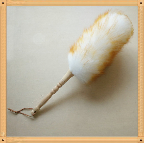 Hot Sale Pure Lampswool Duster Beech Handle Household Cleaning Dusters Housekeeping cleaning tool feather duster wholesale and free shipping