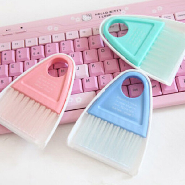 ON SALE JI-208 Color Random High Elasticity Wire Brush Mini Desktop Sweep Cleaning Brush Small Broom Dustpan Set Cleaning Tools