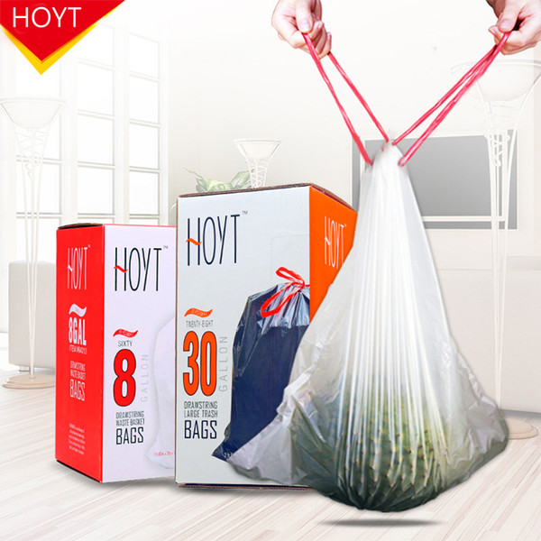 HOYT Tall Kitchen Drawstring Trash Bags - OdorShield 8 Gallon 30L White Trash Bag, Febreze Fresh Clean - 60 Count